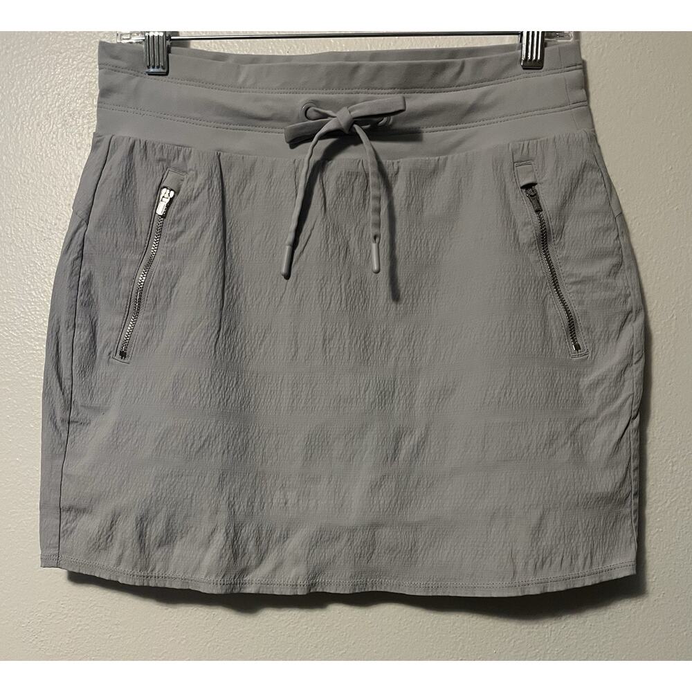 Athleta Trekkie North Skort Gray Size 4 Stretch Zip Pocket Golf Tennis Preppy